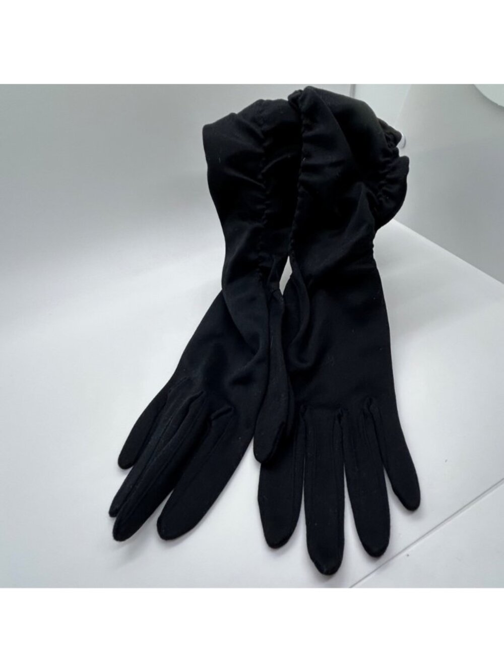 Vintage Black Opera Gloves Elbow Length Evening Wear Max Mayer West Germany SM - Picture 6 of 14
